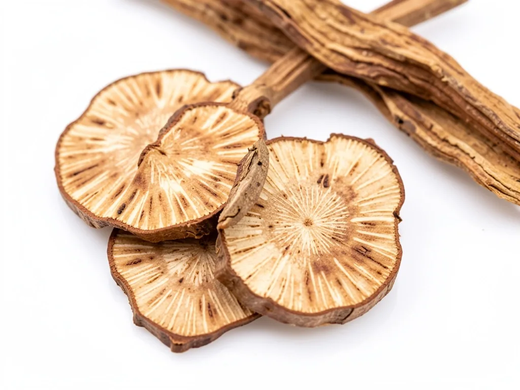 Dried ginseng root macro detail